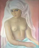 Buste de marocaine dénudée by Rene Martin, 1941, Aquarelle rehaussée de pastel signée, sold Mar 2022