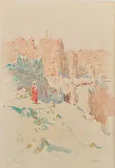 Figuig by Alphonse Birck, Aquarelle signée en bas à droite, sold Mar 2022