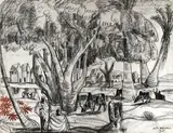 Souvenir de Madagascar by André Maire, 1959, Fusain et pastel signé et daté en bas à droite, sold Mar 2022
