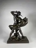 Thésée combattant le Minotaure by Antoine-Louis Barye, Epreuve en bronze à belle patine brun nuancé, sold Feb 2022