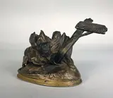 La route de la casserole by Auguste-Nicolas Cain, Epreuve en bronze à patine brun nuancé, sold Feb 2022
