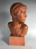 Buste du jeune Achille by Constant Roux, Terre cuite signée, sold Feb 2022