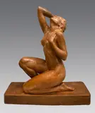 Modèle tête en arrière by Adolfo Cipriani, Epreuve en terre cuite patinée et signée, sold Feb 2022