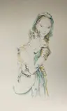 Fillette au chat by Tsuguharu Foujita, Lithographie en couleurs signée en bas à droite, justifiée EA en bas à gauche, sold Dec 2021
