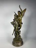 Excelsior by Jean-Baptiste Germain, Epreuve en bronze à patine brun nuancé vert, sold Dec 2021