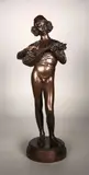 Le chanteur florentin by Paul Dubois, 1865, Epreuve en bronze à patine brun nuancé, sold Dec 2021