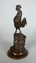 Le coq by Auguste Cain, Epreuve en bronze à patine brun nuancé, sold Dec 2021