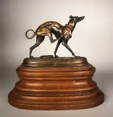 Lévrier by Joseph Chemin, Epreuve en bronze à patine brun nuancé (usure), sold Dec 2021