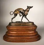 Lévrier by Joseph Chemin, Epreuve en bronze à patine brun nuancé (usure), sold Dec 2021
