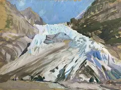 Le glacier de Greendenwald, Suisse by André Lagrange, vers 1932, Gouache, sold Oct 2021