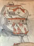 Vue de bateau by André Maire, 1953, Fusain et pastel signé et daté en bas à gauche, sold Oct 2021