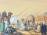 Les dromadaires au bord du Nil by André Maire, 1937, Aquarelle et gouache signée en bas au centre, sold Oct 2021