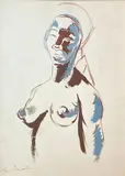 Portrait d'Africaine by Renée Bernard, Gouache signée en bas à gauche, sold Oct 2021