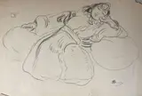 Odalisque by André Suréda, Crayon noir signé en bas à droite, sold Oct 2021