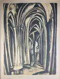 L'Eglise Saint-Séverin by Robert Delaunay, 1959, Lithographie en bistre et noir sur vélin, sold May 2018