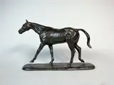 Cheval au pas by Gaston d'Illiers, Epreuve en bronze à patine brun vert nuancé, sold May 2018