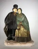 La sortie by André Vincent Becquerel, Bronze chryséléphantin à patine polychrome, sold May 2018