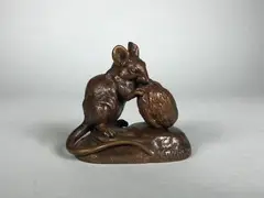 La souris et la noix by Clovis Masson, Epreuve en bronze à patine brun-rouge nuancé, sold May 2018