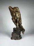 La vérité by Théodore Rivière, Epreuve en bronze à double patine brun clair et brun-rouge, sold May 2018