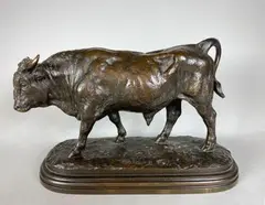 Taureau marchant by Rosa Bonheur, Epreuve en bronze à patine brun foncé nuancé, sold May 2018