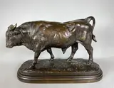 Taureau marchant by Rosa Bonheur, Epreuve en bronze à patine brun foncé nuancé, sold May 2018