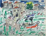 Le port de Saint-Jean-de-Luz by Gen Paul, Gouache signée en bas à gauche, sold Jun 2021