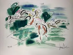 La course d'obstacles by Gen Paul, Lithographie signée en bas à droite et justifiée, sold Jun 2021