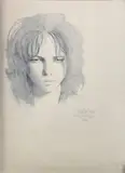 Portrait de Marta Ines Perez Villejos by Mariette Lydis, 1960, Crayon noir signé et daté au milieu à droite et cachet d'atelier en bas à droite, sold Jun 2021