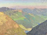 Les Vosges vues du ballon d'Alsace" by André Lagrange, 1928, Gouache sur carton signé et daté en bas à gauche, sold Jun 2021