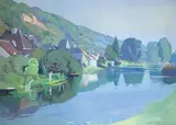 Le Loir by André Lagrange, Gouache signée en bas à droite, sold Jun 2021