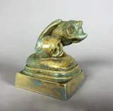 (d 'après) "Rien by Auguste Clésinger, Epreuve en terre cuite émaillée brun nuancé bleu, sold Jun 2021
