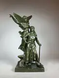 Fac et Spera by Henri Louis Levasseur, Epreuve en bronze à patine brun vert nuancé, sold Jun 2021