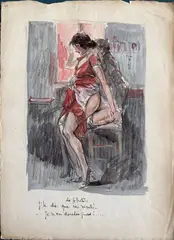 La photo by Georges Conrad, Aquarelle gouachée titrée et non signée, sold Feb 2026