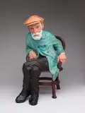 Auguste by Joseph Hector Yvon Fafard, 1992, bronze sculpture with patina and acrylic paint, sold Nov 2024