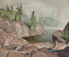 Morning Haze by A. J. Casson, oil on canvas, sold Nov 2024