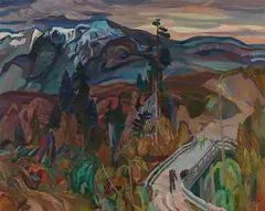 Bridge Over Lynn by Frederick Varley, 1935, oil on canvas, sold Nov 2024