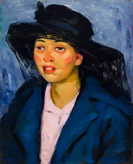 Portrait of a Young Girl by Henrietta Shore, oil on canvas, sold Nov 2024
