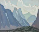 Mountain Sketch LVI by Lawren Harris, 1925, oil on board, sold Nov 2024