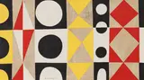 Theme Painting by B. C. Binning, 1953, oil on burlap, sold Nov 2024