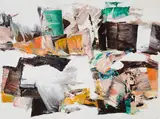 À bas la cadence by Marcelle Ferron, 1959, oil on canvas, sold May 2024
