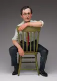 The Candidate by Joseph Hector Yvon Fafard, 1987, bronze sculpture with patina and paint, sold May 2024