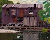 Mill by the Water’s Edge, Ont. by Lawren Harris, oil on board, sold May 2024