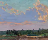 Lake of the Woods by Frank Hans Johnston, 1922, oil on board, sold Nov 2024
