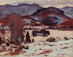 Lac Supérieur, P. Que. by Robert Pilot, oil on board, sold Nov 2024