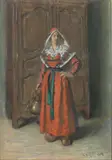 Woman Wearing a Bethmale Costume by Marc-Aurèle de Foy Suzor-Coté, pastel on paper, sold Nov 2024