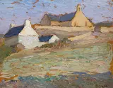 Près de la chapelle Porz-Guen, Bretagne by Marc-Aurèle de Foy Suzor-Coté, oil on board, sold Nov 2024