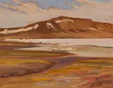At Landing Lake Near Mould Bay by Maurice Hall Haycock, 1966, oil on board, sold Nov 2024