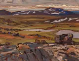 Central Baffin Island by Maurice Hall Haycock, 1963, oil on board, sold Nov 2024