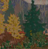 Algoma by Frank Hans Johnston, tempera on paper board, sold Nov 2024