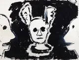 Study for Compassion-Anger by John Scott, 1999, mixed media on paper on canvas, sold Nov 2024